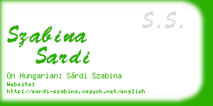 szabina sardi business card